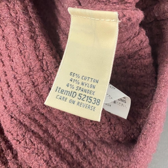 L.L. Bean Cardigan Sweater Womens 2X Plus Purple Full Zip Collared Knit Pockets - Picture 6 of 13